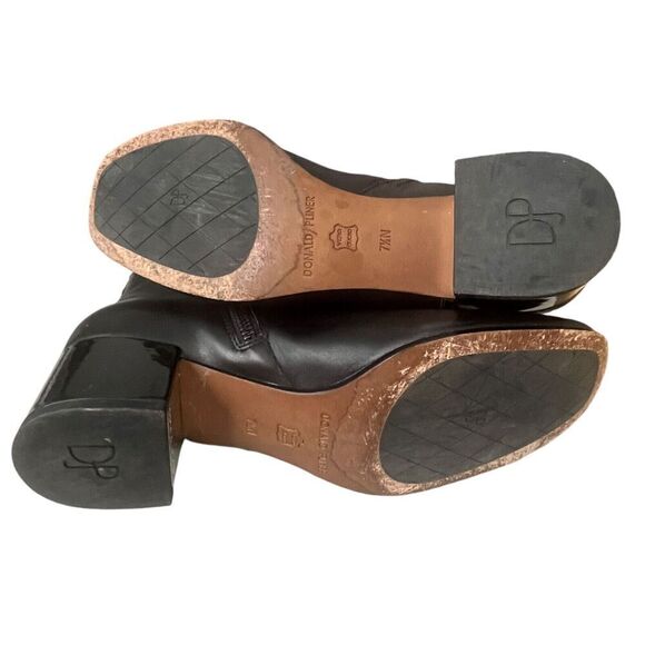 Donald Pliner Women’s size 7. 5 N Leather Ankle Zip Boots Cayto Block Heel Black - Picture 9 of 13